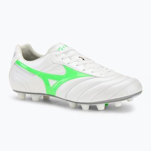 Men's football boots Mizuno Morelia II Elite Md white/neon green/galaxy silver