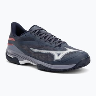 Mizuno Wave Exceed Court CC tennis shoes odyssey gray/white/blue granite