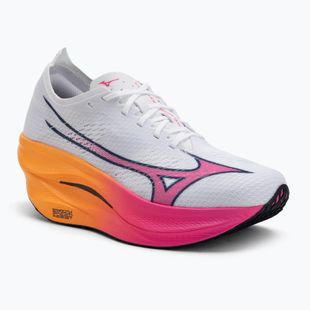 Mizuno Wave Rebellion Pro 3 running shoe white/pink tetra/tang orange