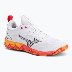 Mizuno Wave Luminous 3 white/fiery coral 2/citrus volleyball shoes