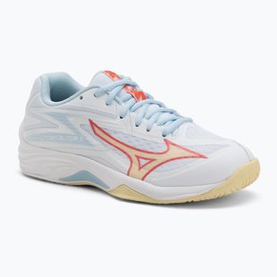 Women's volleyball shoes Mizuno Thunder Blade Z white/calypso coral/pale banana