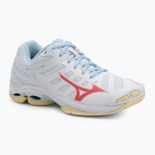 Women's volleyball shoes Mizuno Wave Voltage 2 white/calypso coral/pale banana