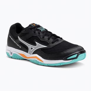 Mizuno Wave Phantom 3 handball shoes black/tangelo/ice green