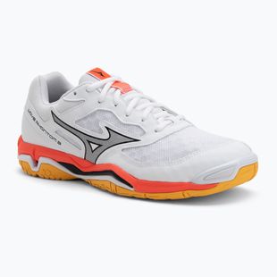 Mizuno Wave Phantom 3 handball shoe white/fiery coral 2/citrus