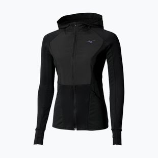 Women's running jacket Mizuno Active Warm Hybrid Full Zip Hooded black