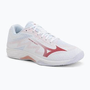Women's volleyball shoes Mizuno Lightning Select white/rose elegance/lava falls