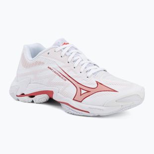 Women's volleyball shoes Mizuno Wave Lightning Elite white/rose elegance/lava falls