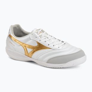 Football boots Mizuno Morelia Sala Pro IN white/football gold/galaxy sil