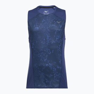 Men's running top Mizuno Active DryAeroFlow Graphic Tank Top estate blue