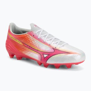 Football boots Mizuno Alpha III Japan FG white/fuchsia purple