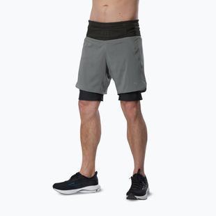 Men's running shorts Mizuno Trail Multipocket 2in1 lava smoke
