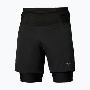 Men's running shorts Mizuno Trail Multipocket 2in1 black