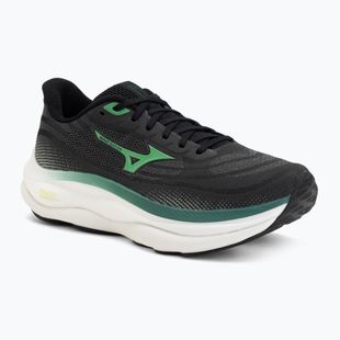 Men's running shoes Mizuno Wave Sky 9 black/goblin green/alpine green