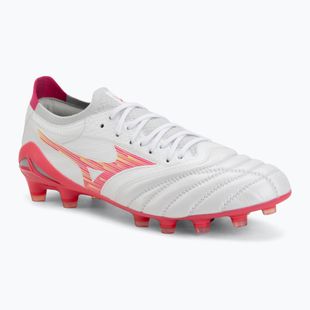 Football boots Mizuno Morelia Neo IV Beta Elite FG white/pink tetra/fuchsia purple