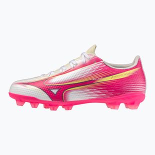 Children's football boots Mizuno Alfa III Select Jr FG white/fuchsia purple