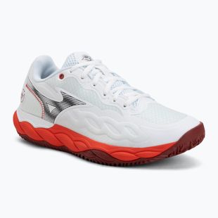 Men's tennis shoes Mizuno Wave Enforce Court CC fiery red/white/sun-dried tomato