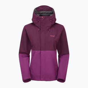 Rab Downpour women's rain jacket mulberry/plum