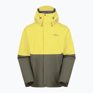 Rab Downpour men's pollen/army rain jacket