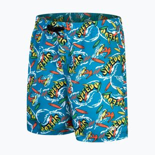 Children's Boys Printed 15" Watershort Bolt/bright yellow/salso/lawn swim shorts
