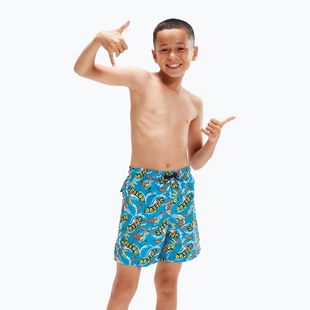 Children's Boys Printed 15" Watershort Bolt/bright yellow/salso/lawn swim shorts