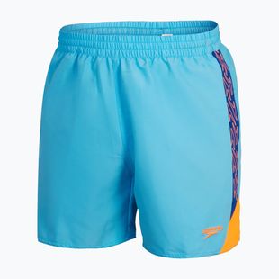 Speedo Hyperboom Splice 16" men's swim shorts picton blue/true cobalt/mandarin peel