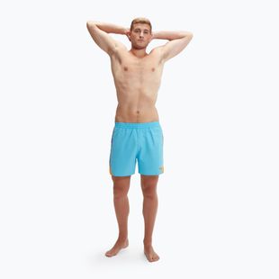 Speedo Hyperboom Splice 16" men's swim shorts picton blue/true cobalt/mandarin peel