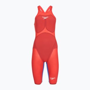 Women's one-piece swimsuit Speedo Fastskin LZR Pure Valor 2.0 Openback Kneeskin flame red/cobalt pop