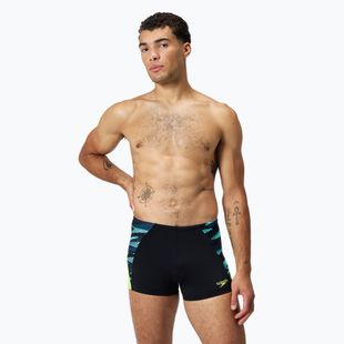 Speedo Endurance+ MAX Splice Aquashort men's swimming boxers black/hyper yellow