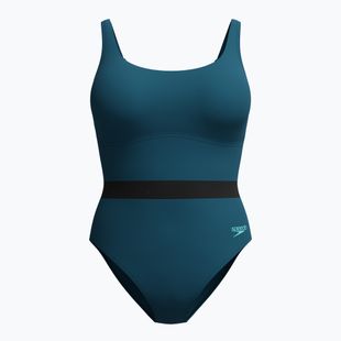 Women's one-piece swimsuit Speedo Shaping LuniaGlow One Piece dark teal