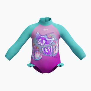 Speedo Digital Long Sleeve Frill diva children's one-piece swimsuit
