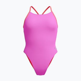 Women's one-piece swimsuit Speedo Solid Lattice Tie-Back neon violet