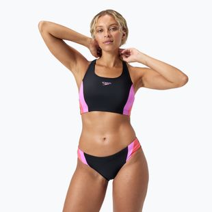 Speedo Colourblock Splice 2.0 women's two-piece swimsuit neon violet