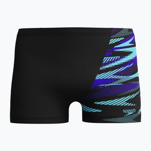 Speedo men's HyperBoom V-Cut Aquashort swimming boxers black/cobalt pop