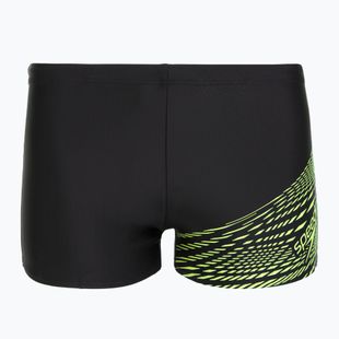 Speedo Medley Logo Aquashort men's swimming boxers black/hyper yellow