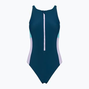 Speedo women's one-piece swimsuit Zip Colorblock dark teal