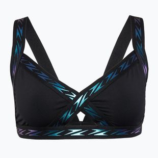 Speedo Solid Logo Elastic Cross Front Swimsuit Top anthracite