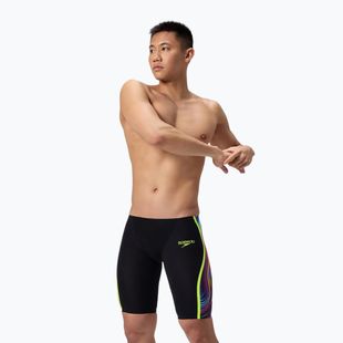 Men's swim jammers Speedo Fastskin LZR Intent 2.0 Jammer black/molten blur/hyper yellow