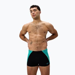 Men's swim boxers Speedo Endurance+ MAX Splice Aquashort black/turquoise gem