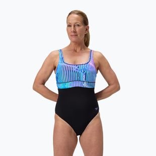 Women's one-piece swimsuit Speedo Shaping Contour Eclipse Printed indigo glow