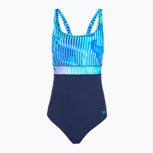 Women's one-piece swimsuit Speedo Shaping Contour Eclipse Printed turquoise gem