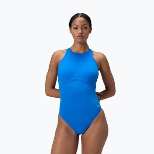 Women's one-piece swimsuit Speedo Racer Zip with Built in Swim Bra lagoon blue