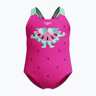 Children's one-piece swimsuit Speedo Digital Printed neon bubblegum