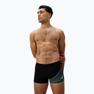 Men's swim boxers Speedo Medley Logo Aquashort black/alfalfa green