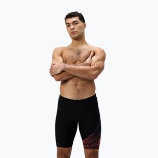 Men's swim jammers Speedo Medley Logo Jammer black/neon corall