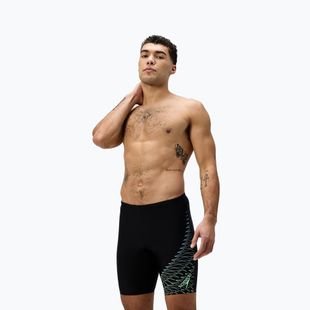 Men's swim jammers Speedo Medley Logo Jammer black/alfalfa green