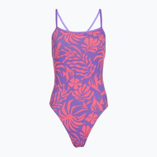 Women's one-piece swimsuit Speedo FL Printed Web Back coral cluster/indigo glow