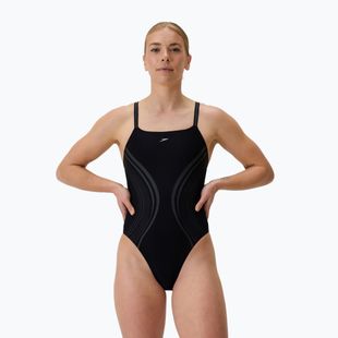 Women's one-piece swimsuit Speedo Printed Active Back black