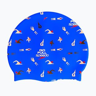Swim cap Speedo Printed Silicone speedo blue go full speedo swimmers