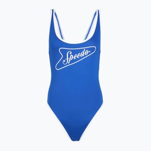 Women's one-piece swimsuit Speedo Solid Bound Scoop turkish sea/bright white