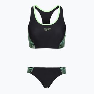 Women's two-piece swimsuit Speedo Placement Raceback 2pc anthracite/clover